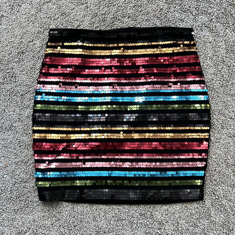 Sequined multicolored mini skirt